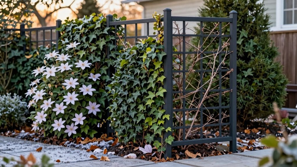 seasonal privacy through mixed climbers