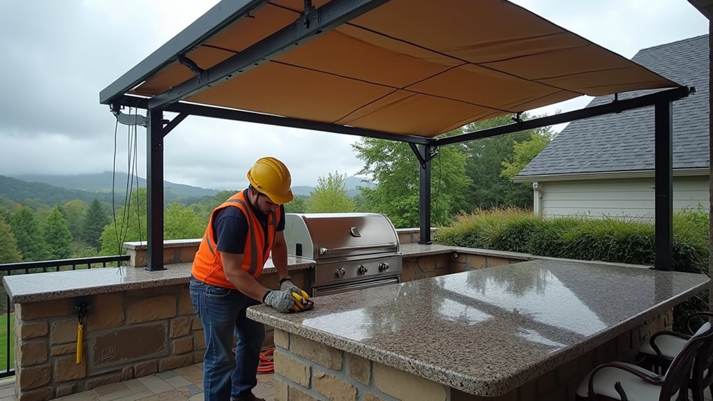 securing canopies against wind