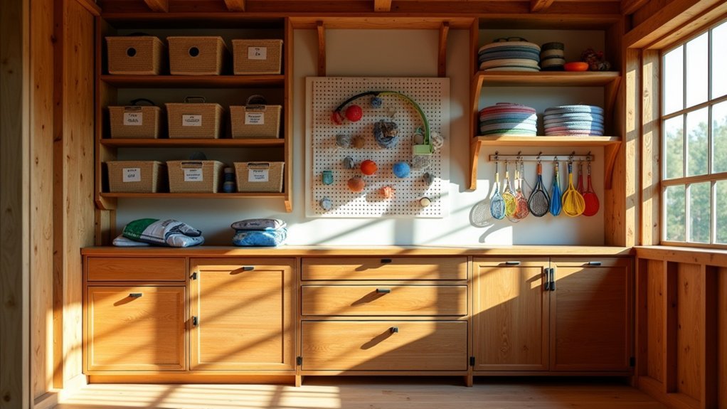 shed organization for yard games