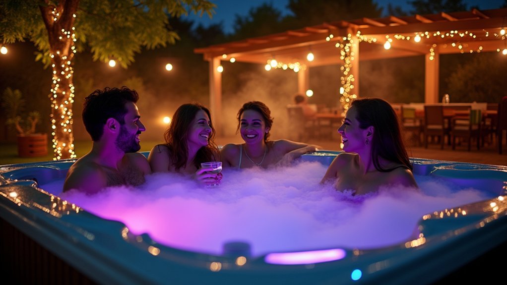 soft adjustable ambient hot tub lighting