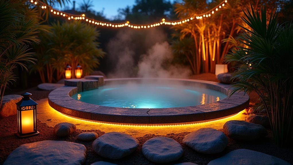 soft warm poolside glow