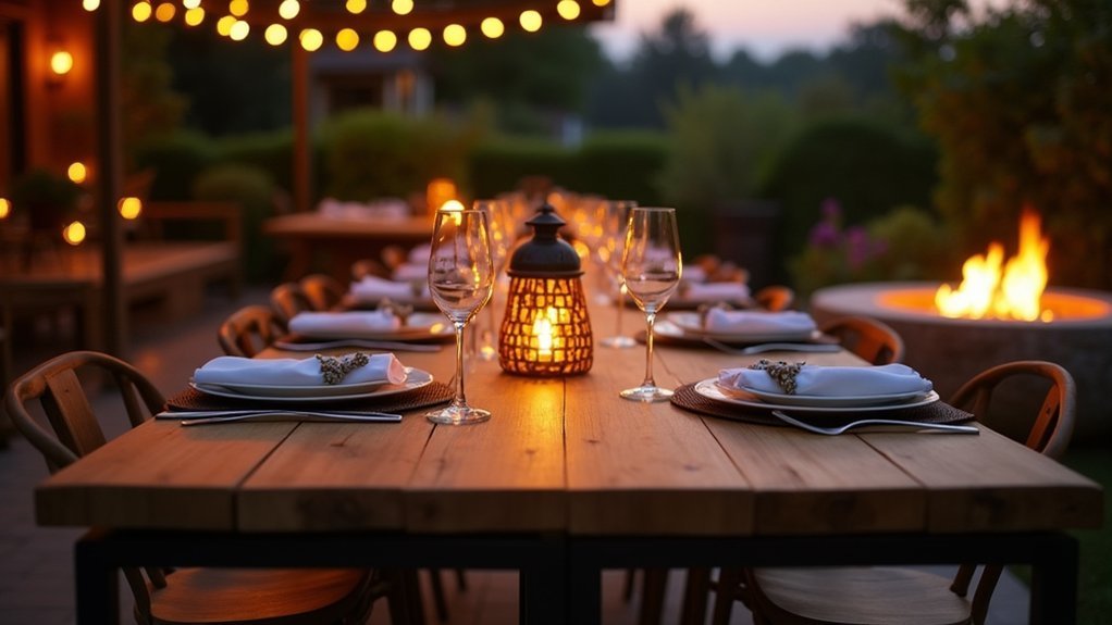 solar lit evening dining ambiance options