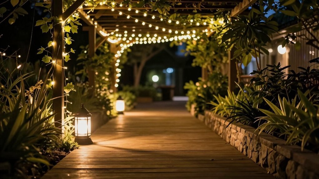 solar powered automatic weatherproof walkway lighting