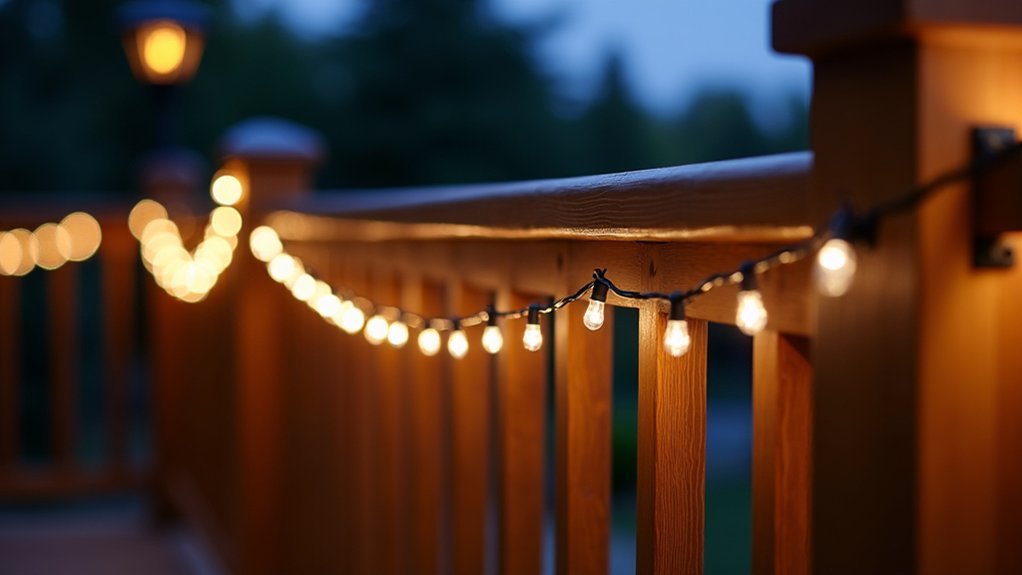 solar powered deck railing lighting