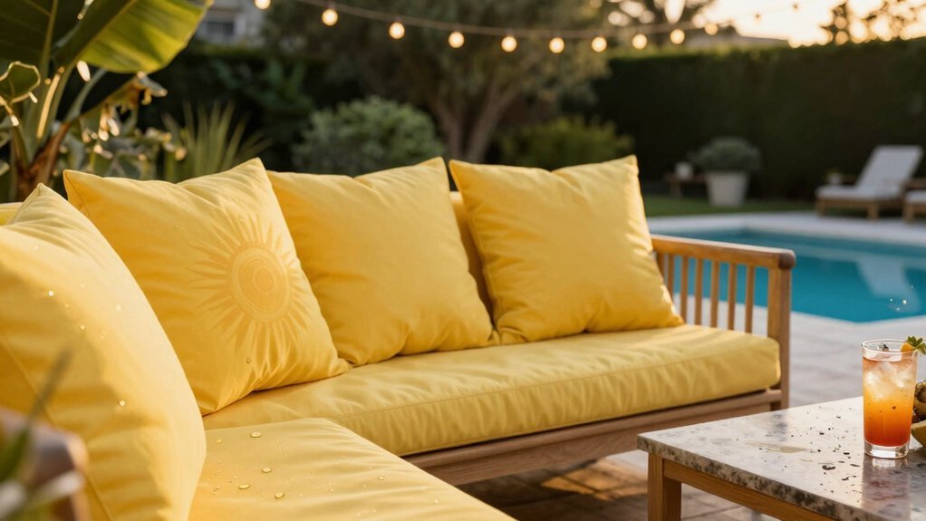 solution dyed fade resistant cushions