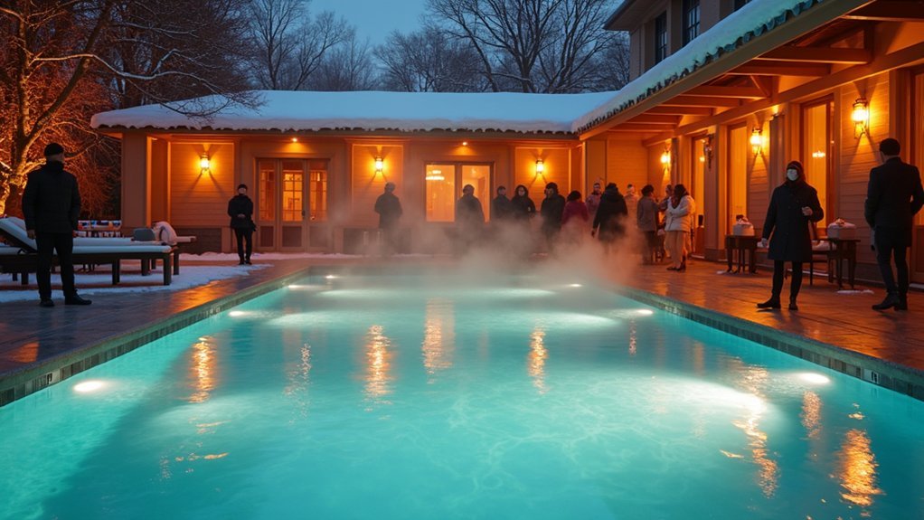 strategic outdoor heater placement across pool zones