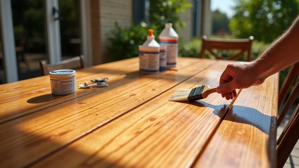 teak table refinishing and sealing