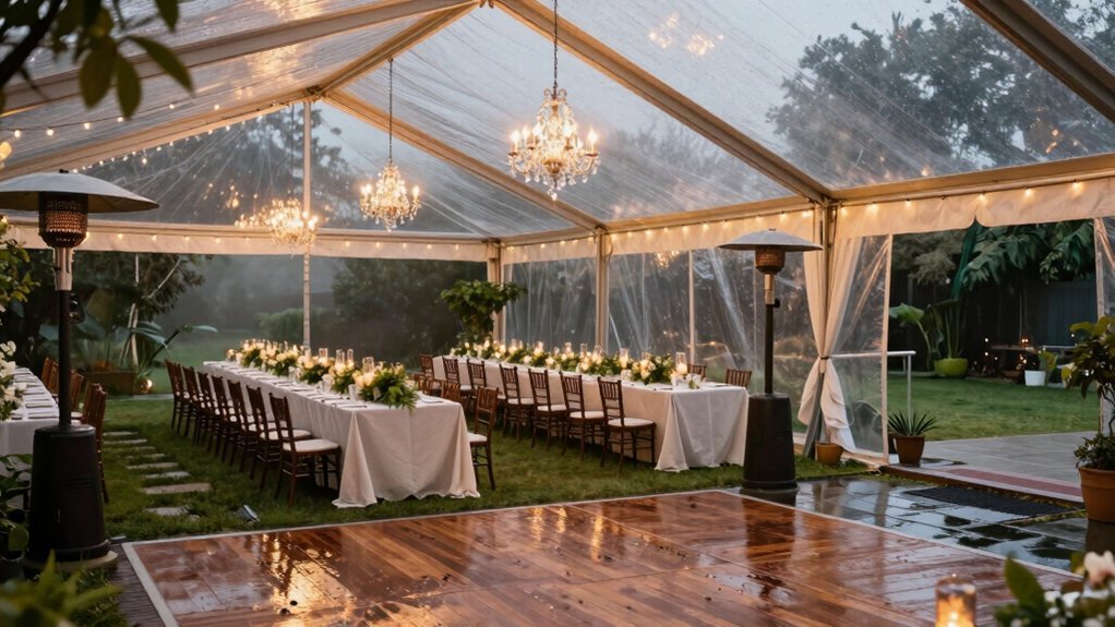 tented reception with protection