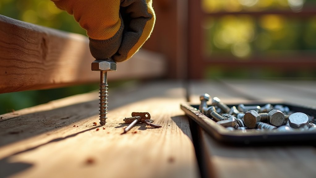 tighten and replace corroded hardware