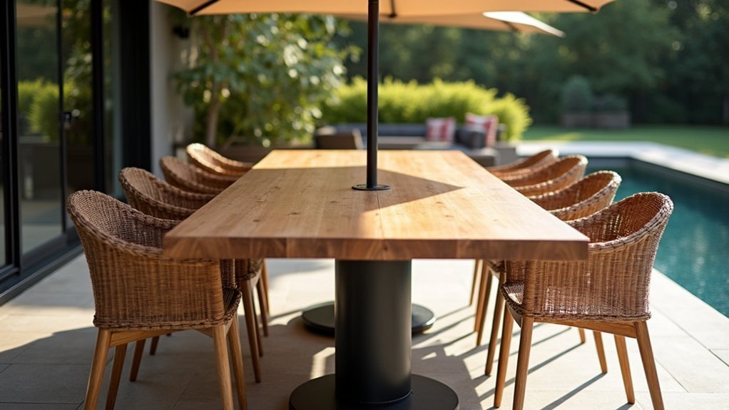 umbrella bases for table designs