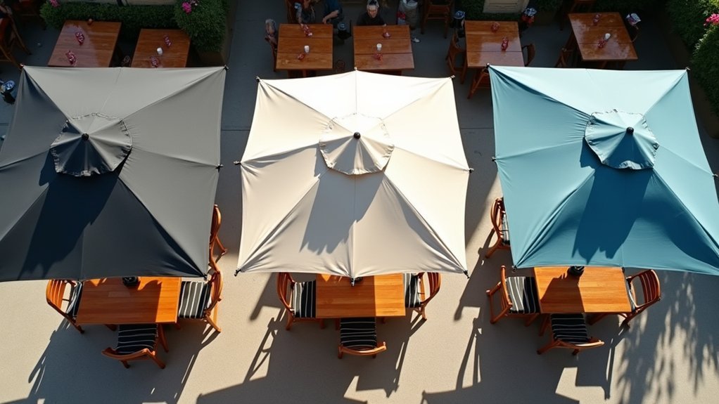 umbrella size by table and guests