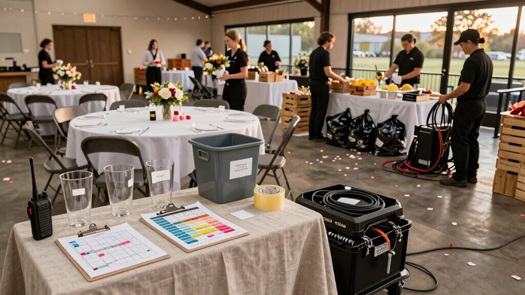 vendor teardown timeline coordination and load out