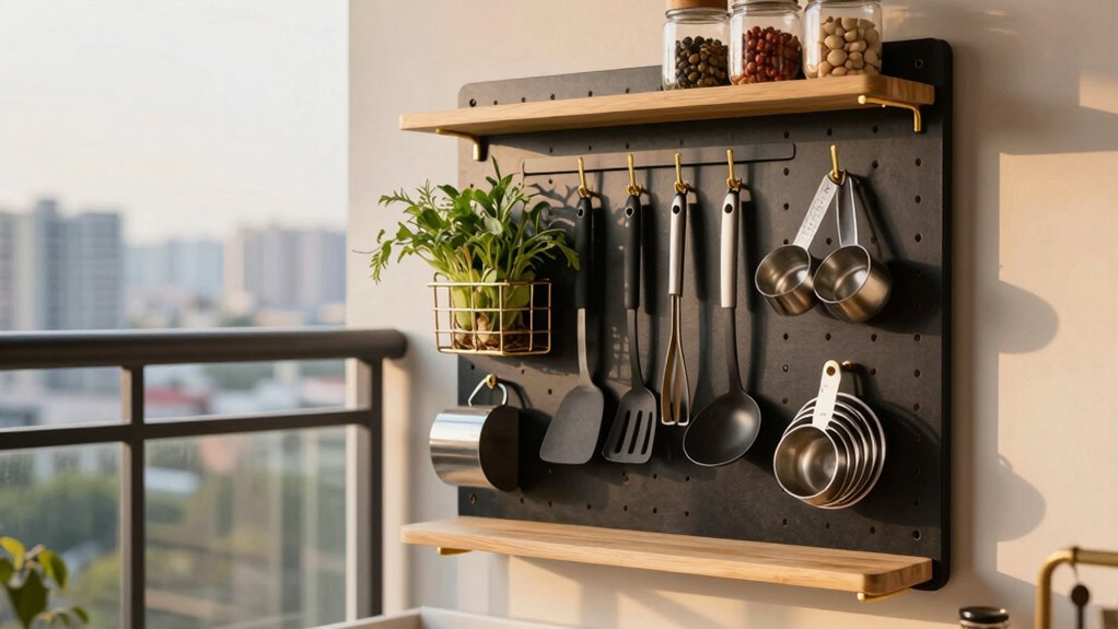 vertical storage for outdoor kitchen functionality