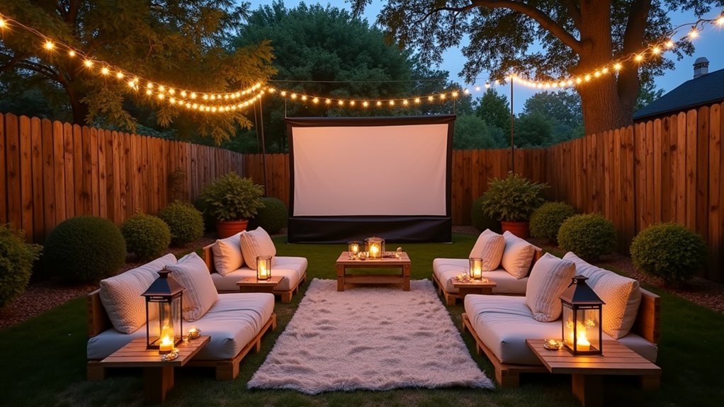 warm string lights lanterns