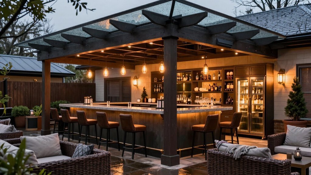 weather ready covered patio entertainment space