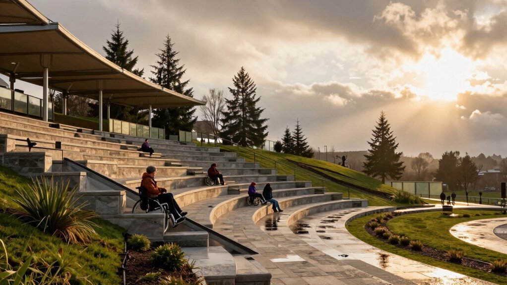 weather resilient shaded accessible amphitheater design