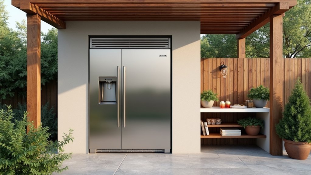 weather resistant easy clean outdoor fridge