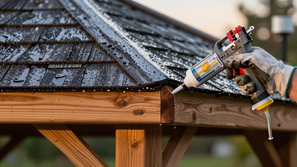 weatherproof gazebo with seals and finish