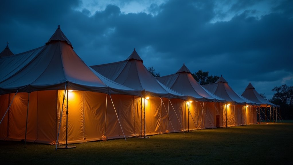 weatherproof tent lighting with ip65 protection