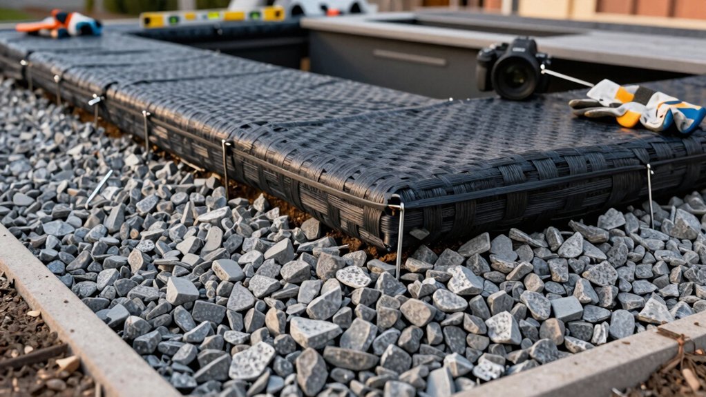 weed barrier gravel base