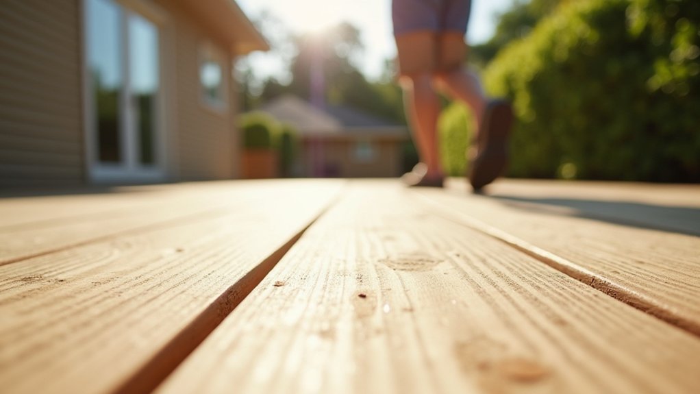 wide slip resistant deck surfaces