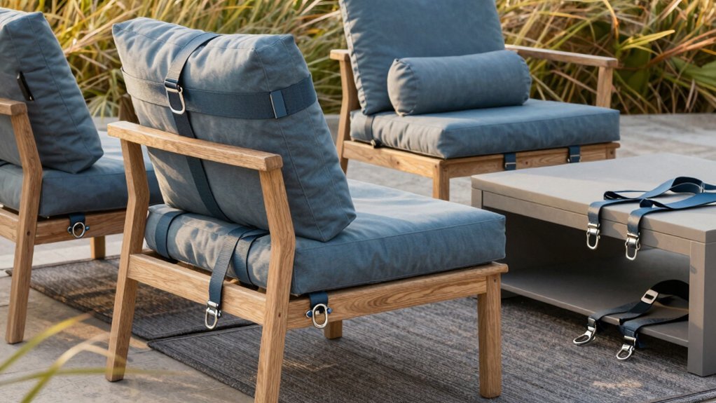 windy patio cushion securing techniques