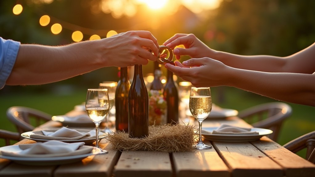 wine bottle ring toss romance
