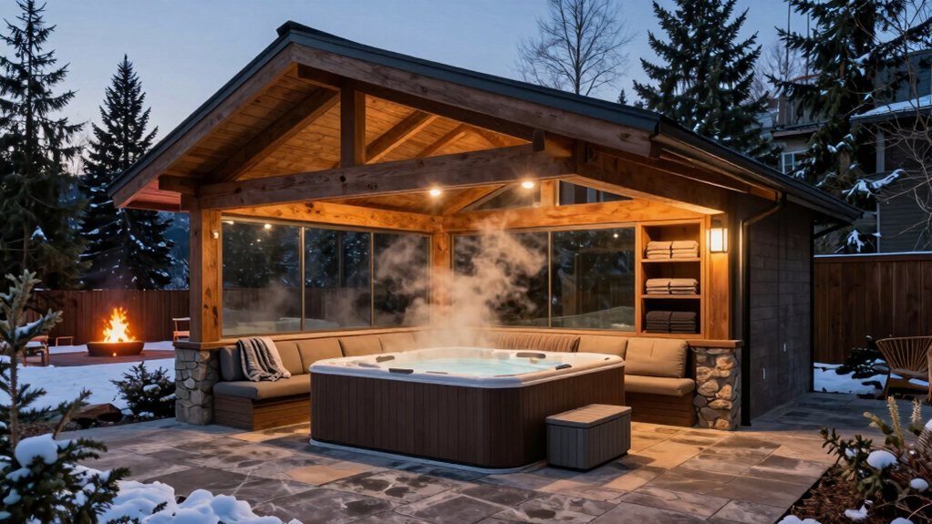 year round hot tub pavilion comfort